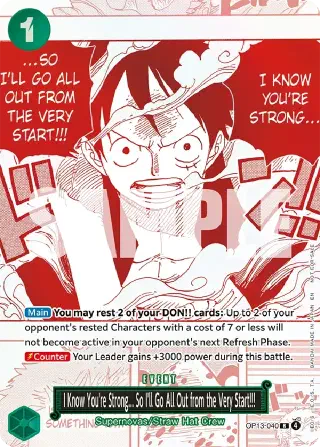 I Know You're Strong... So I'll Go All Out from the Very Start!!! (OP13-040)